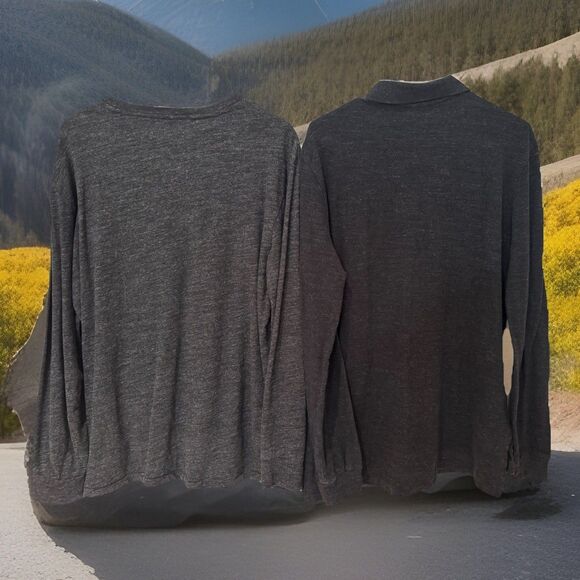 2*Y2k Ralph Lauren Long Sleeve men sz L in Heather Black Bundle Chic - Picture 6 of 6